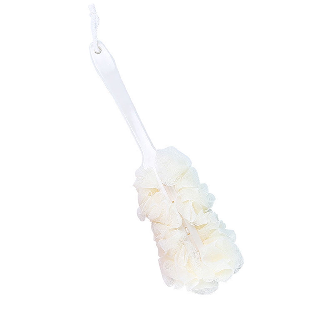 Back Scrubber for Shower, Soft Loofah with Handle, Fluffyies Loofah on a Stick, Exfoliating Shower Sponge with Handle, Bath Brush, Shower Sponge Loofah Back Scrubber Beige