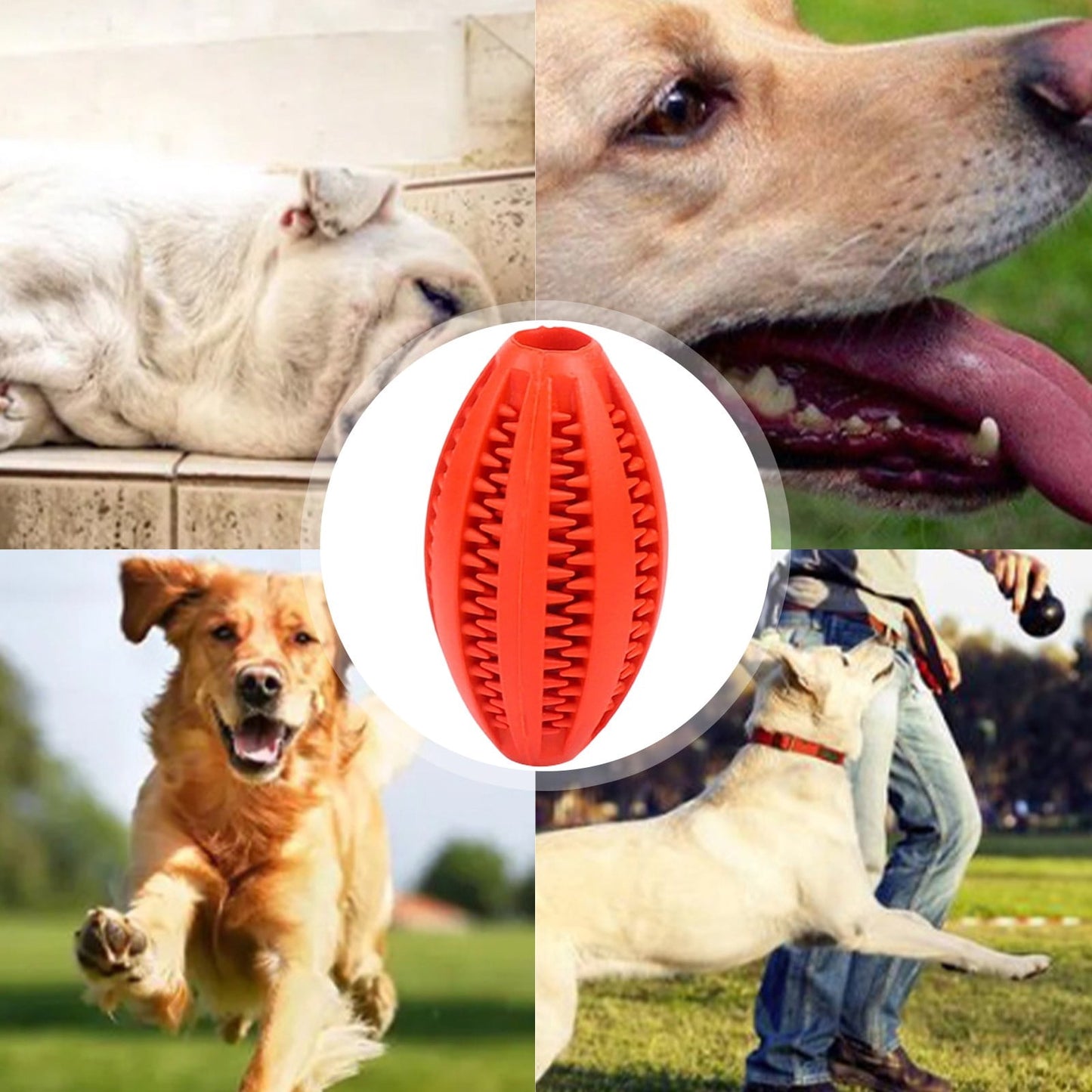 Pet Toy Ball Dog Puzzle Toy 1 Pack Interactive Dog Toys for Dispensing Puppy Toys for Teething Puppy for Teeth/Slow Feeder/Iq Training/Playing, Yellow Red