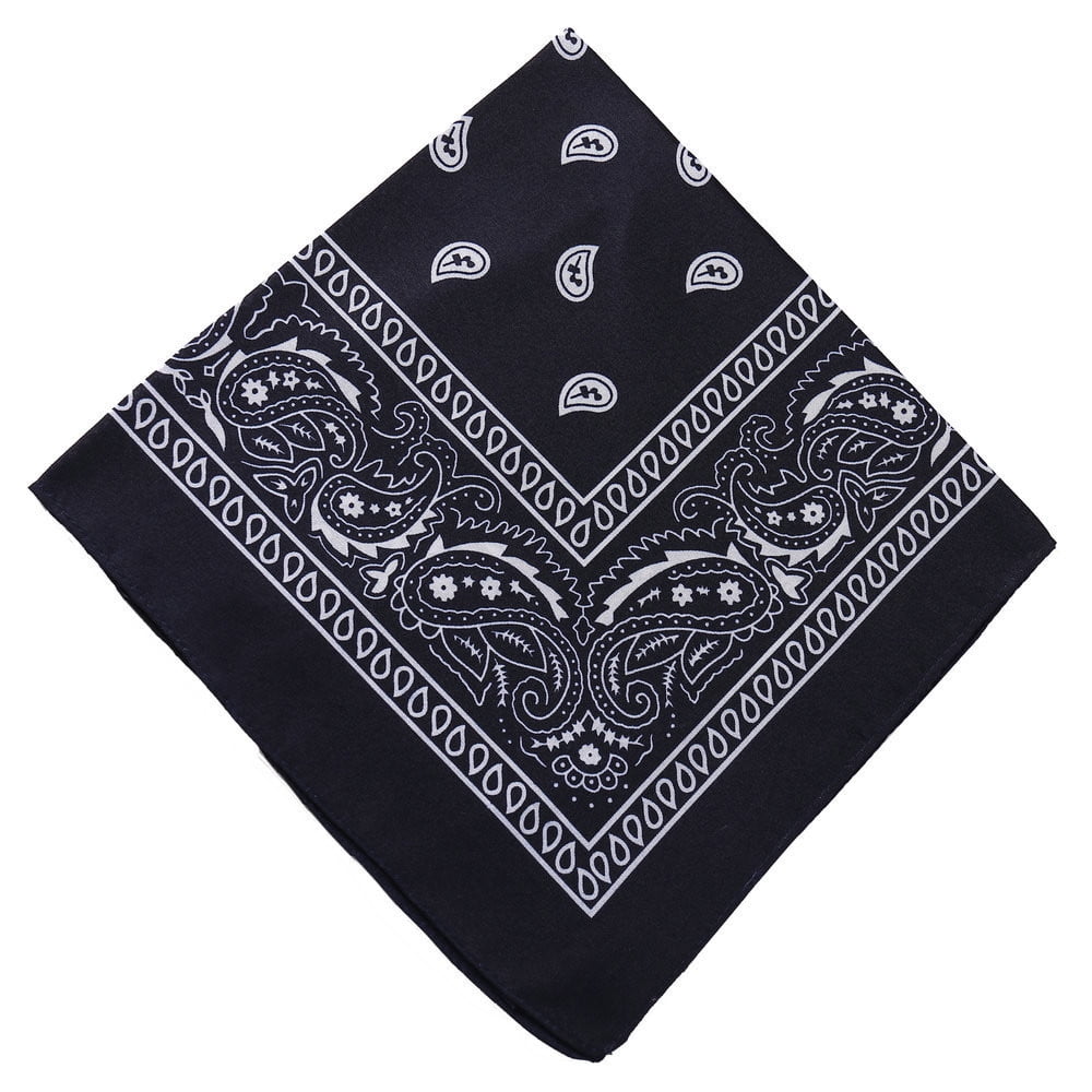 22 inch Cotton Paisley Bandana Multi Colored Set Cowboy Bandana Head Scarf Double-sided for Men & Women Navy