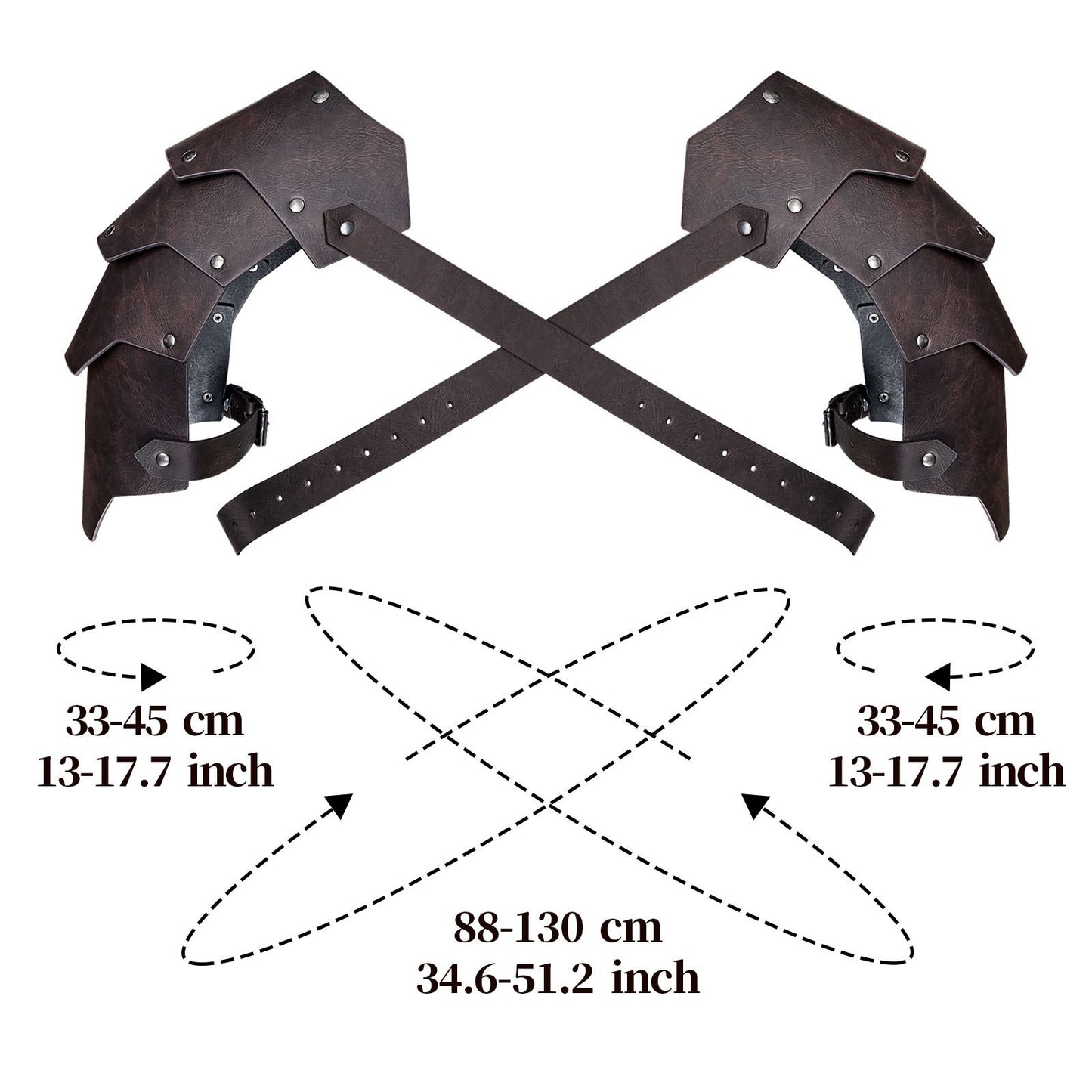 Medieval Faux Leather pauldron , Vintage Mercenary Knight Shoulder Armor for Cosplay Costume (dark brown)