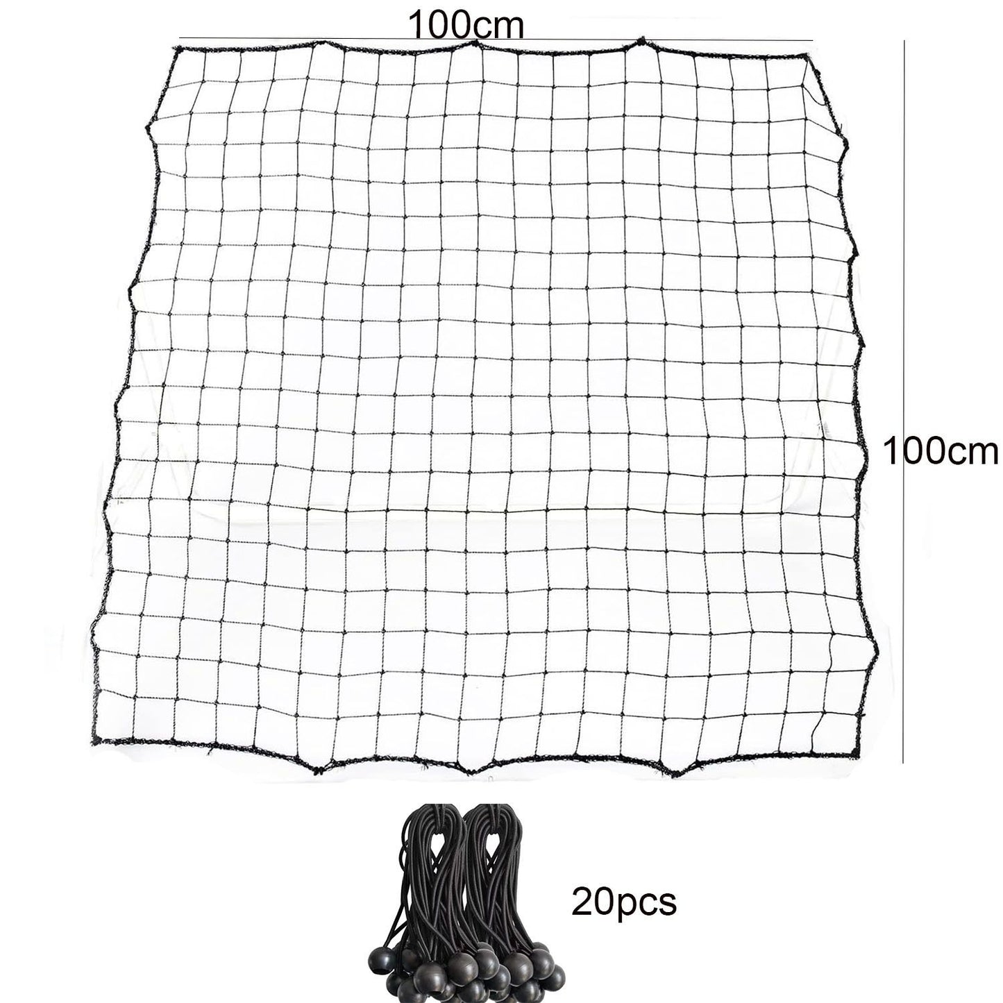 100*100cm Replacement Soccer Rebounder Net Soccer Rebounder Net Soccer Rebounder Net Bounce Back Kickback Football Practice Training Aid (1 net+20 elastic ropes)