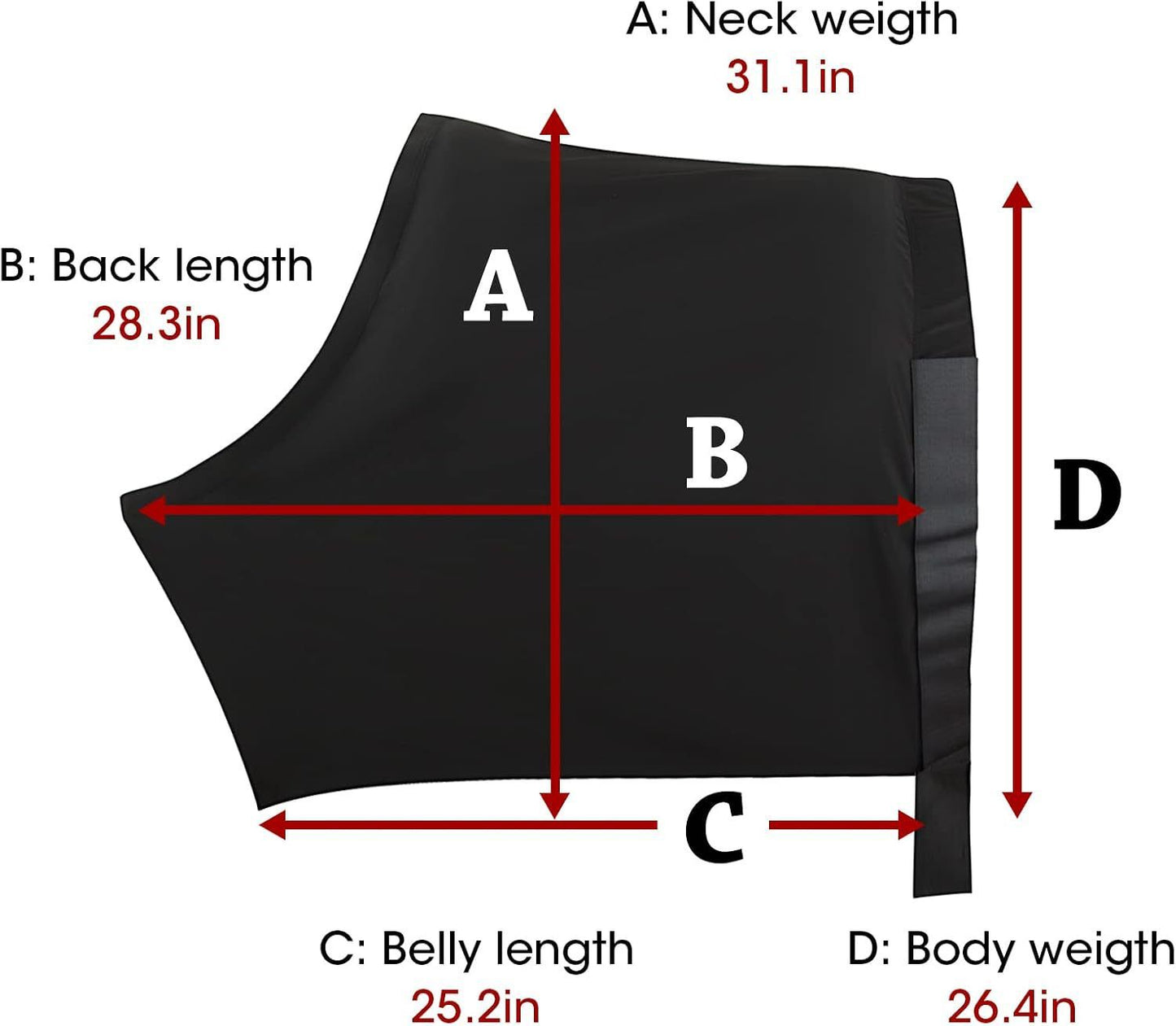 Horse Shoulder Guard, High Elastic Spandex Fabric Horse Vest - Anti-Rub Bib -Comfort Stretch Horse Shoulder Guard Black