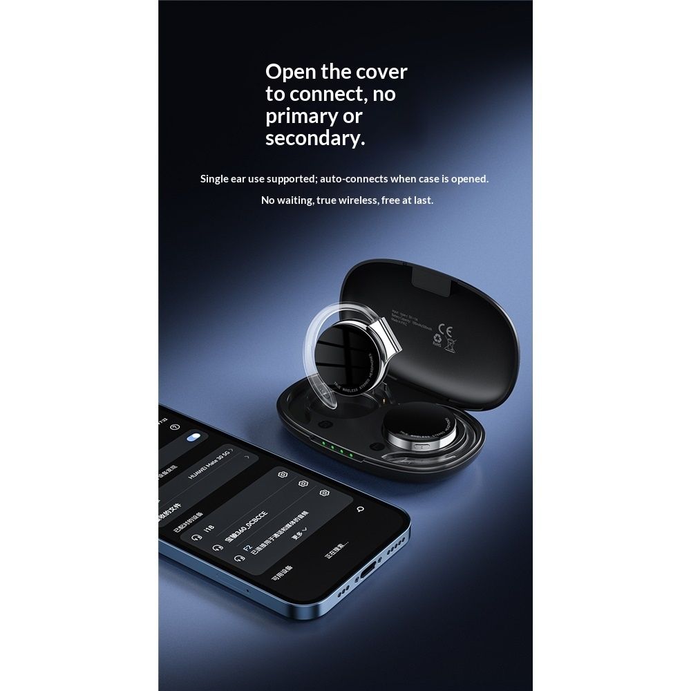 On Ear Headphones Bluetooth 5.2, Noise Cancelling Open Ear Headphones Wireless, Water-Drop Shaped Clip On Sport Headset Bluetooth Comfort Fit Earphones with Long Battery Life