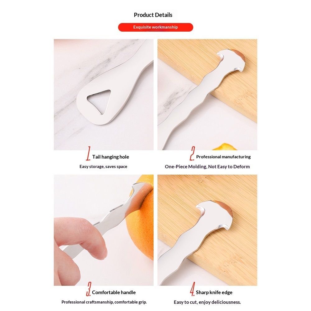 2 pack Orange Peeler Tool & Citrus Peeler- Stainless Steel Fruit Peeler for Oranges, Grapefruits, Lemons | Ergonomic Safe Cutter & Slicer, Easy Peel Skin Remover