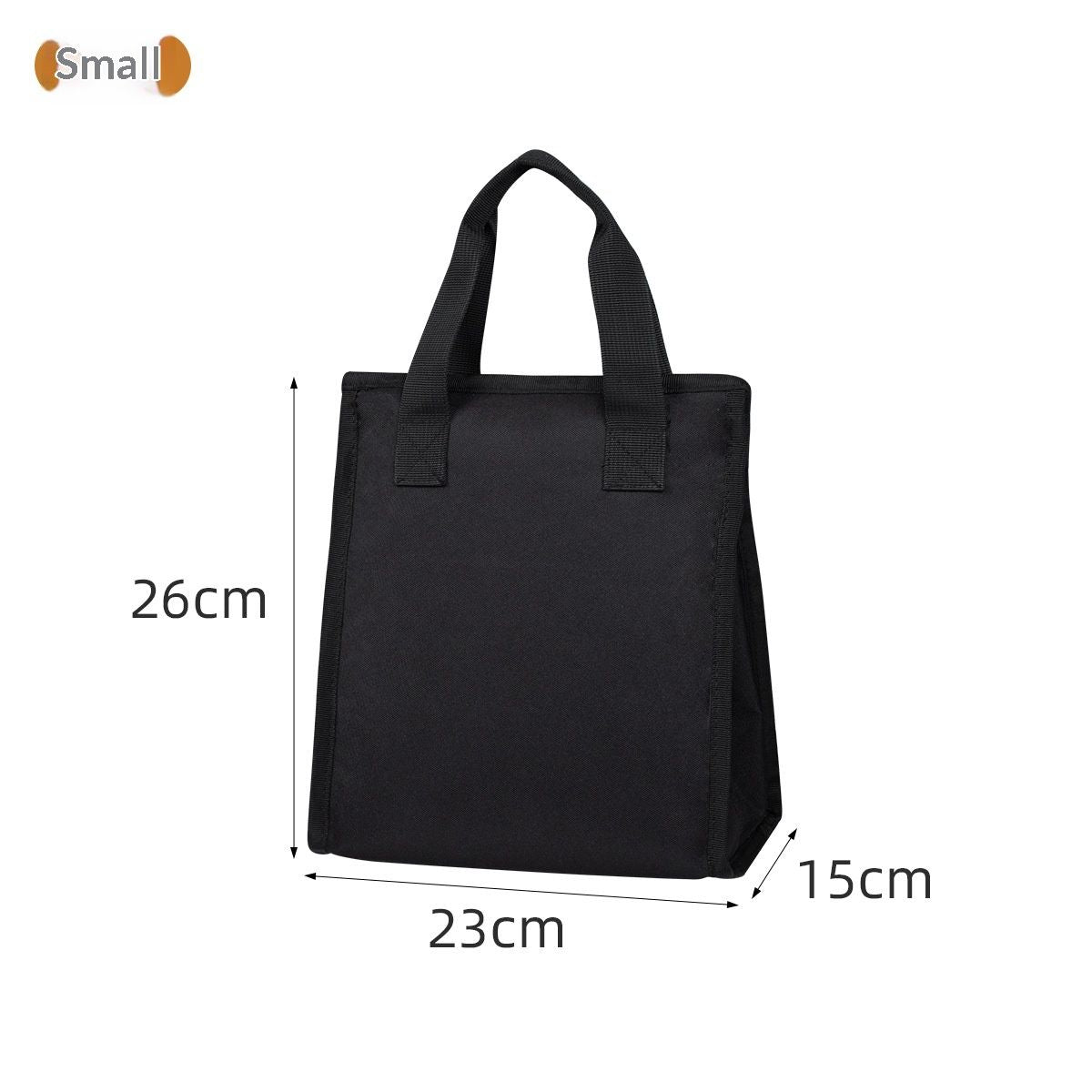 Black Lunch Bag for Men - Lunch Bag with Zipper Tote Bag for Women Simple Lunch Box Reusable Insulated (Black small)