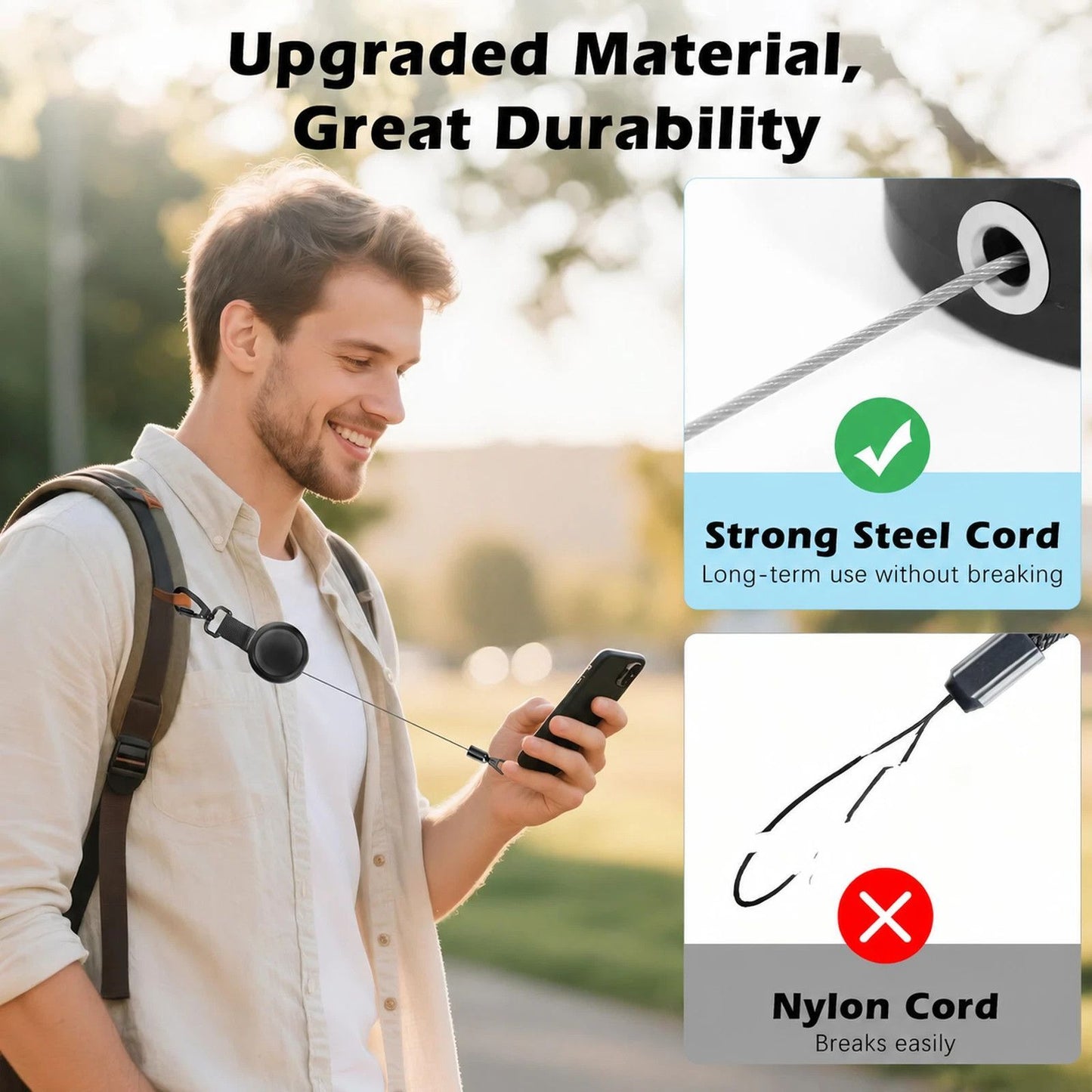 Square Snap Buckle Retractable Lanyard, Stretch Pull Key Strap, Multi-Purpose Webbing Accessory For Mobile Phone, Keys & Luggage
