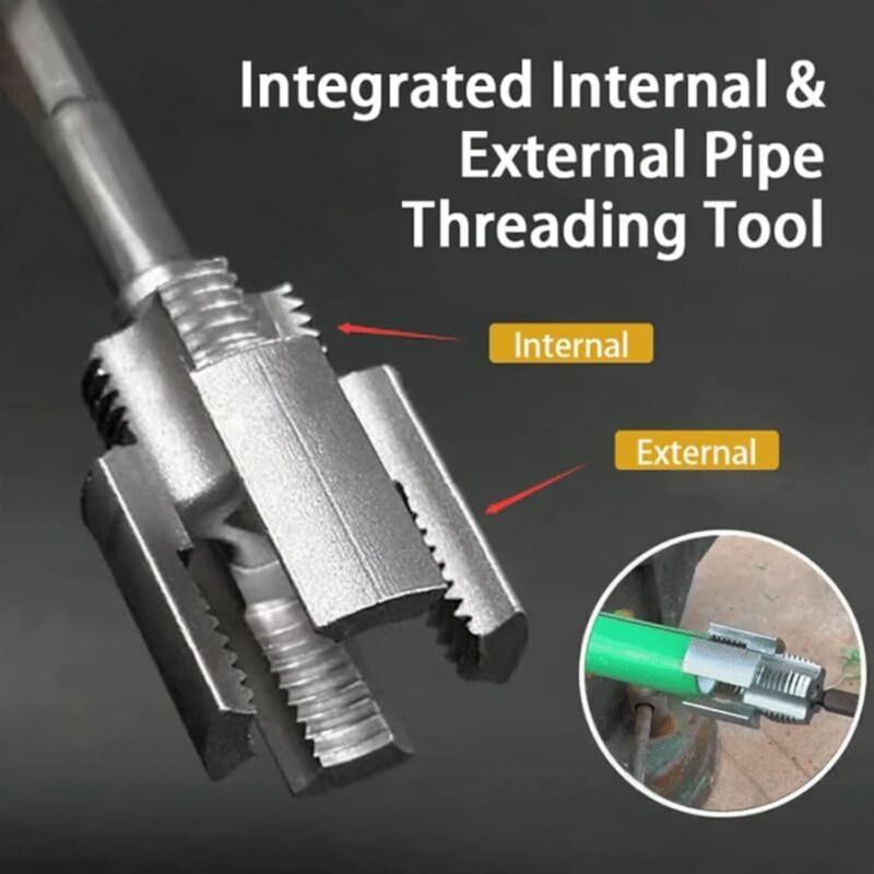 and Integrated Internal and External Pipe Threading Tool and, Pipe Repair and Dfayu Suitable for Electric Drill Thread Cutting, 0.5 in, 0.75 in