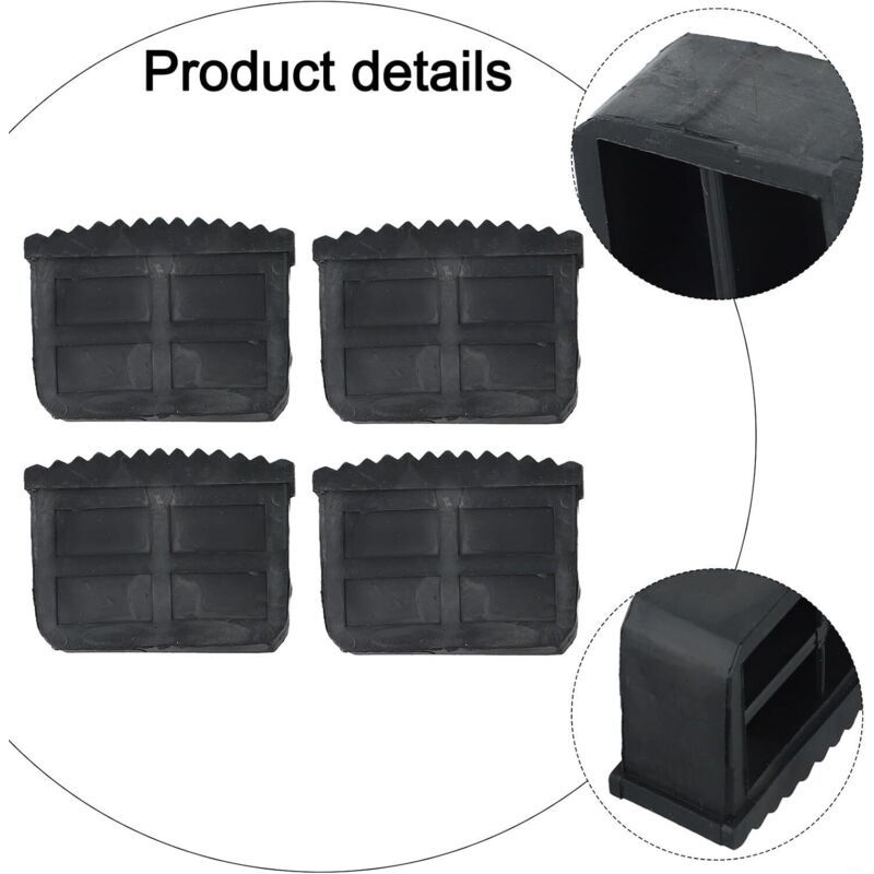4 Pcs Ladder Stabilizer Pads Slip, in Rubber Anti-for Legs of Folding Ladders, 60 X 22 mm, 22 mm