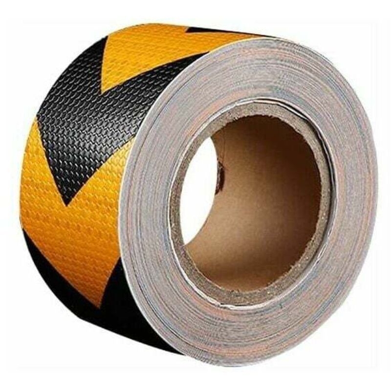 Hazard Warning Reflective Arrow Tape Yellow Black Self-Adhesive Safety Conspicuity Reflector Marking Tape for Signage