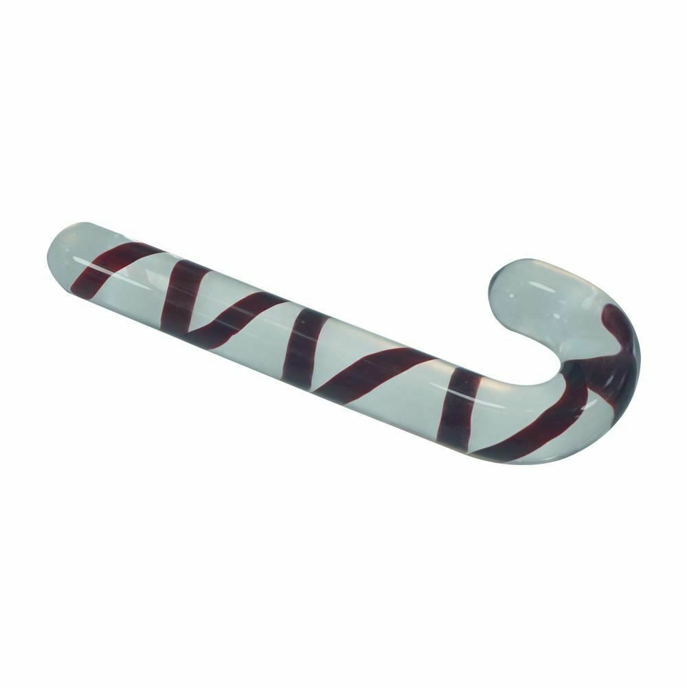 House Of Dasein Huge Pyrex Glass Dildo Christmas Candy Cane Anal Plug Dong