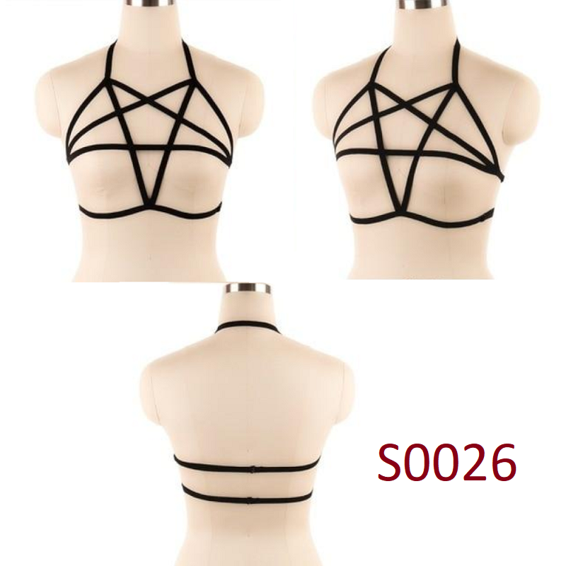 House Of Dasein Pentagram Sexy Body Harness Bondage Cage Bra Bdsm Lingerie - S0026