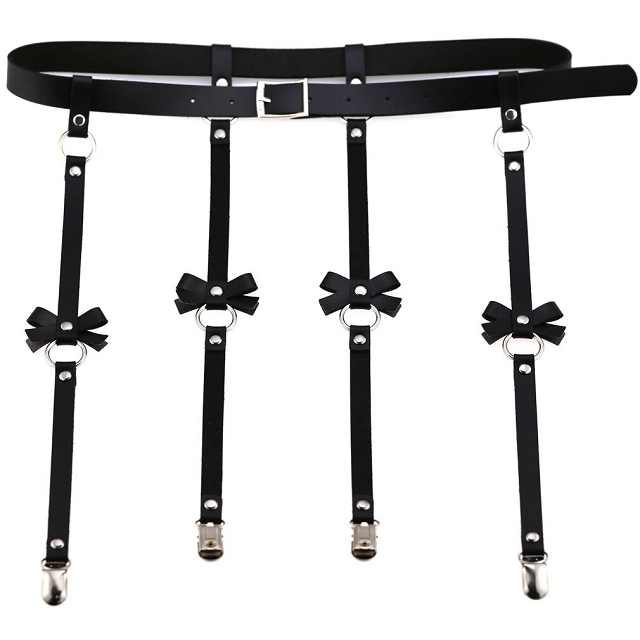 House Of Dasein Vegan Leather Waist Belt Lingerie Women - Black