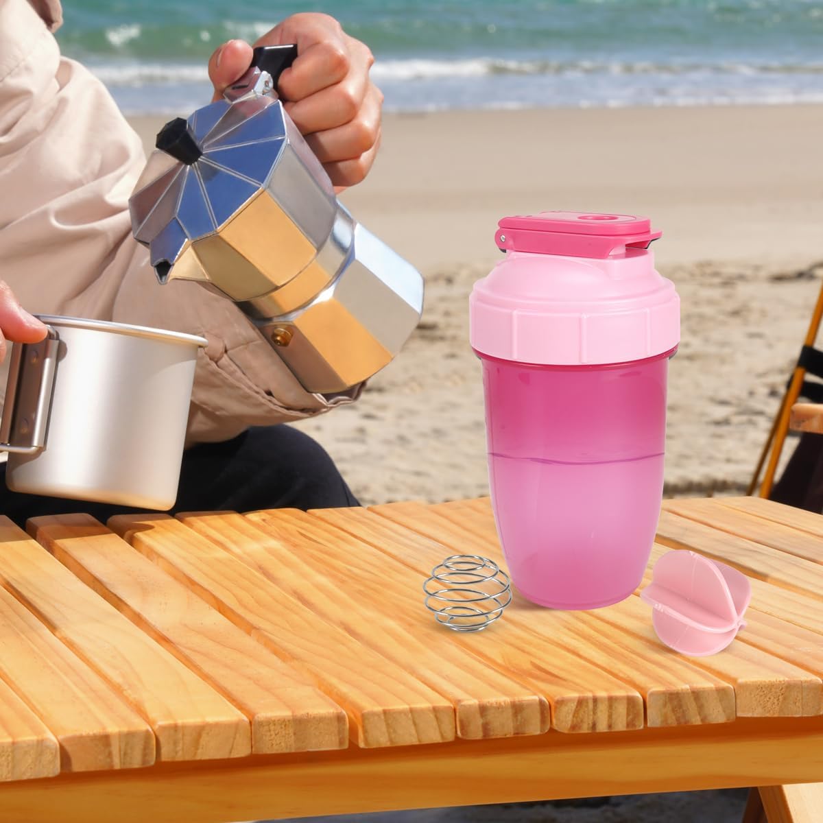16oz Shaker Bottle,Leak Proof Sports Shaker Cups for Protein Shakes,Shaker Bottle for Pre Workout and Travel To Go,BPA Free & Easy Clean Protein,Pink