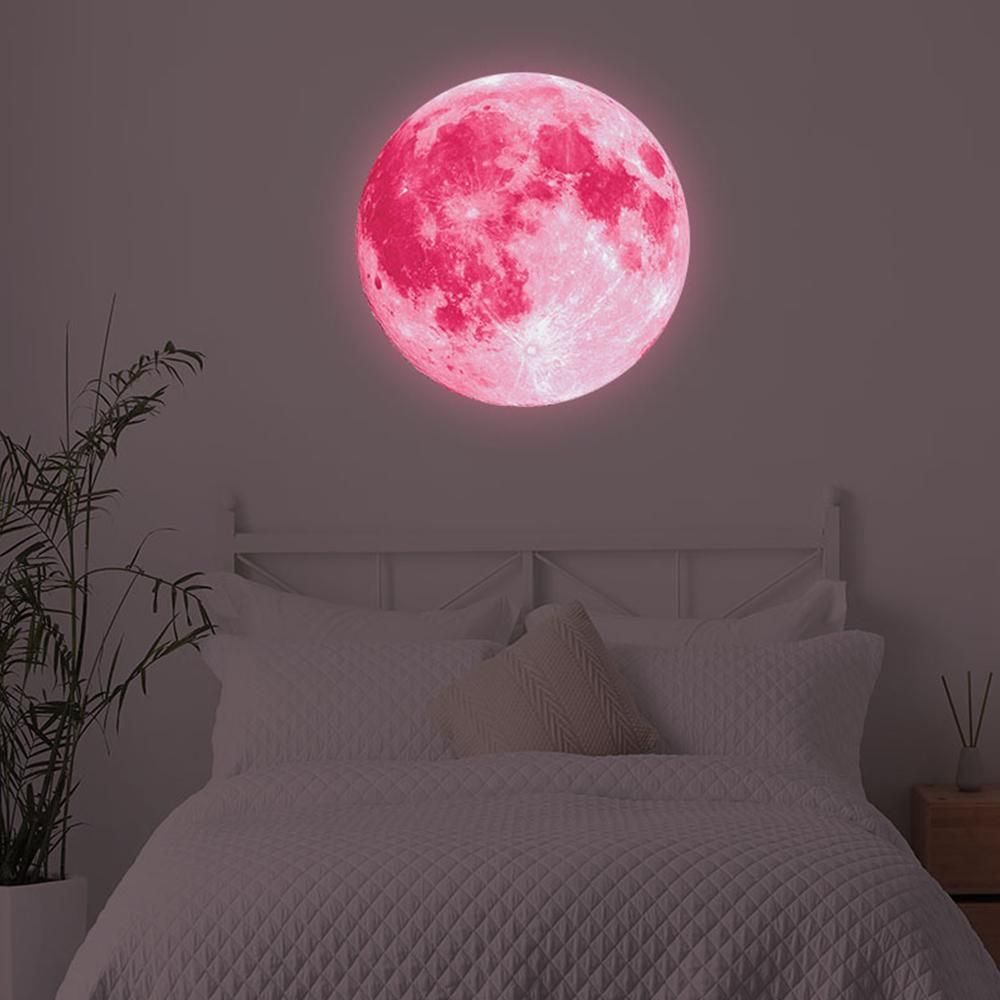 30X30CM Glow in The Dark Stars and Moon for Ceiling Decorations Glow Wall Stickers -Green