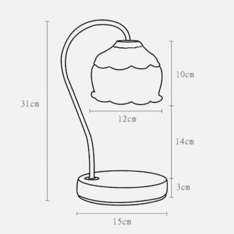 Lotus-Shaped Timed Dimmable Candle Warmer Lamp, Aroma Table Lamp, No Candle Included—Pink