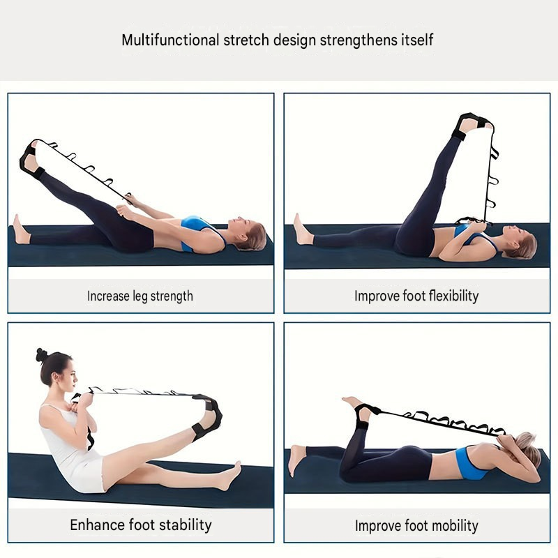 Yoga Stretch Strap, Foot & Leg Stretching Strap, Flexibility Strap for Ankle Ligament, Fascia, Muscle & Physical Therapy - Red