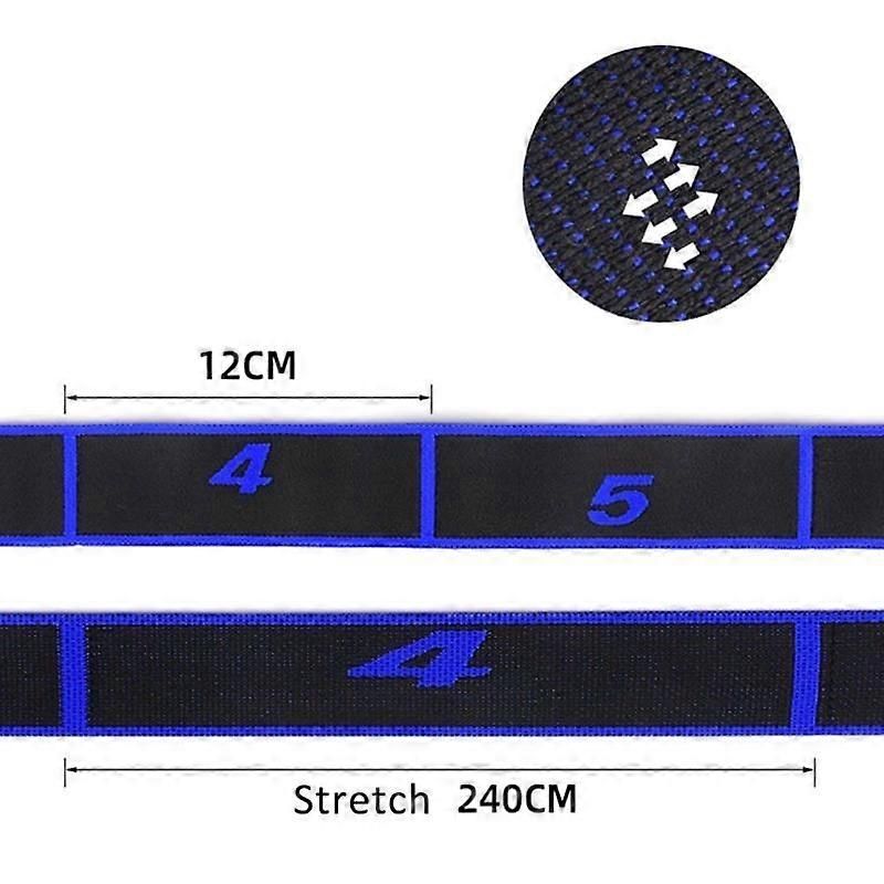 Stretching Strap, 8 Loop Yoga Straps for Stretching, Elastic Stretch Strap Stretch Band for Exercise Yoga Fitness Gym - Black