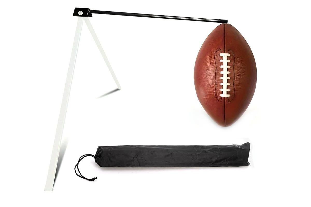 Football Kicking Tee Metal Place Kicking Stand for Field Goal Kicks -Red