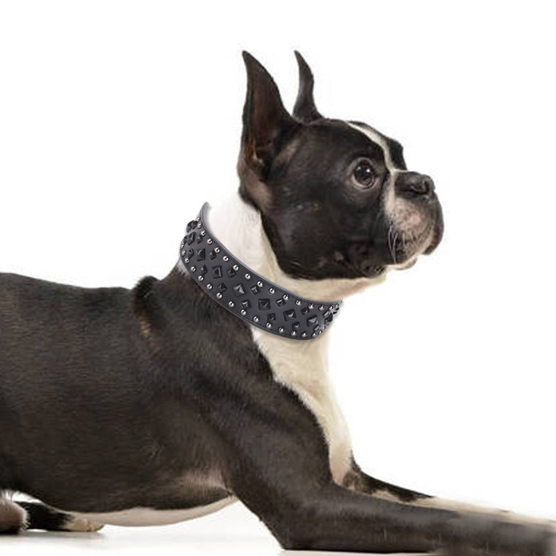 Size S Pink 1 pack Stylish PU Leather Dog Collar with Spikes - Adjustable, Durable & Comfortable for Medium to Large Breeds