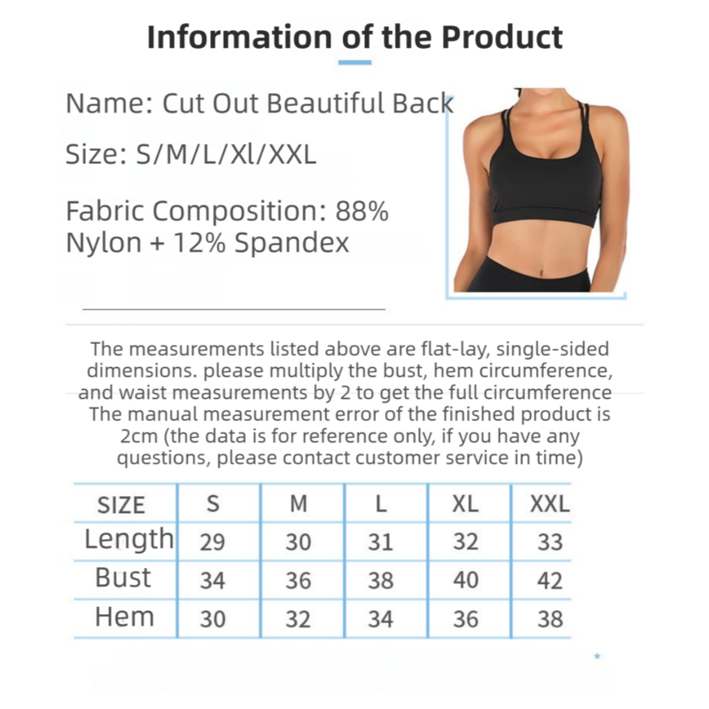XL Size White Elegant Sexy Criss-Cross Back Sports Bra for Women - High Support & Anti-Shock, Wire-Free Yoga Crop Top with X-Shape Fine Strap