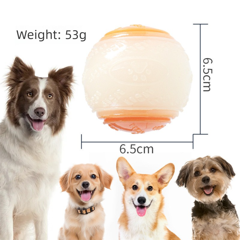Yellow and red Squeaky Dog Balls - 2-Pack Durable TPR Chew Toys for Puppies and Adult Dogs - Interactive Fetch and Training Ball with Teething Texture - Safe and Non-Toxic Daily Play Solution