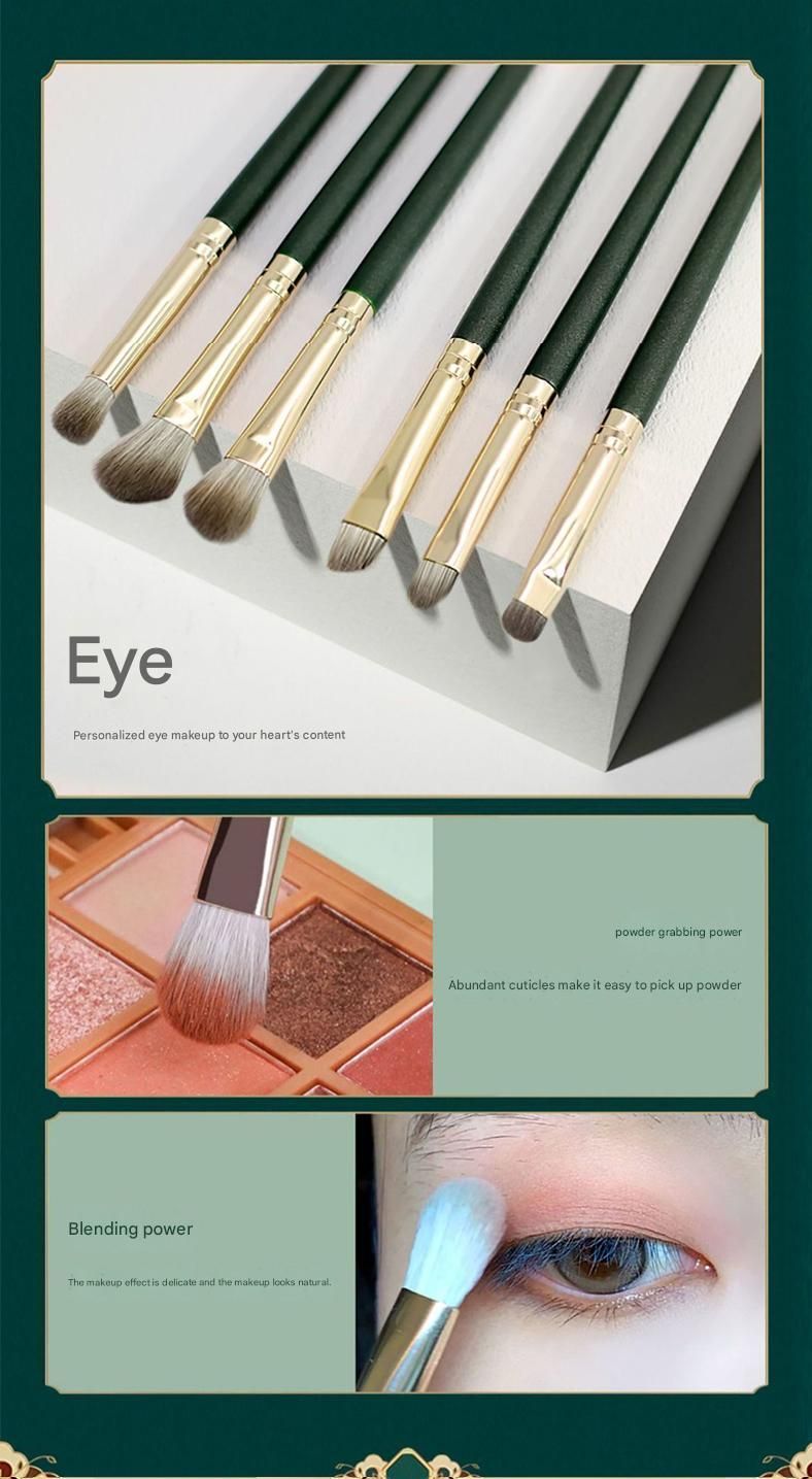 14-Piece Green Brush Storage BagSynthetic Fibre Makeup Brush Set - Soft Bristles, Long Handles, Complete Face and Eye Kit, Beginner Friendly Beauty Tools for Foundation, Blush, and Eyeshadow Application