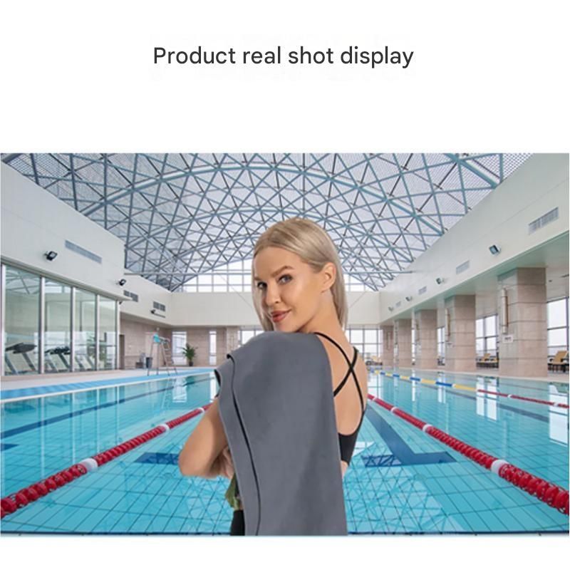 2 Piece Grey Microfiber Sports Towel Set - 152*76cm and 80*40cm Quick Dry Gym Towels, Ultra Absorbent Sweat Towel for Fitness Running Swimming, Lightweight Travel Friendly