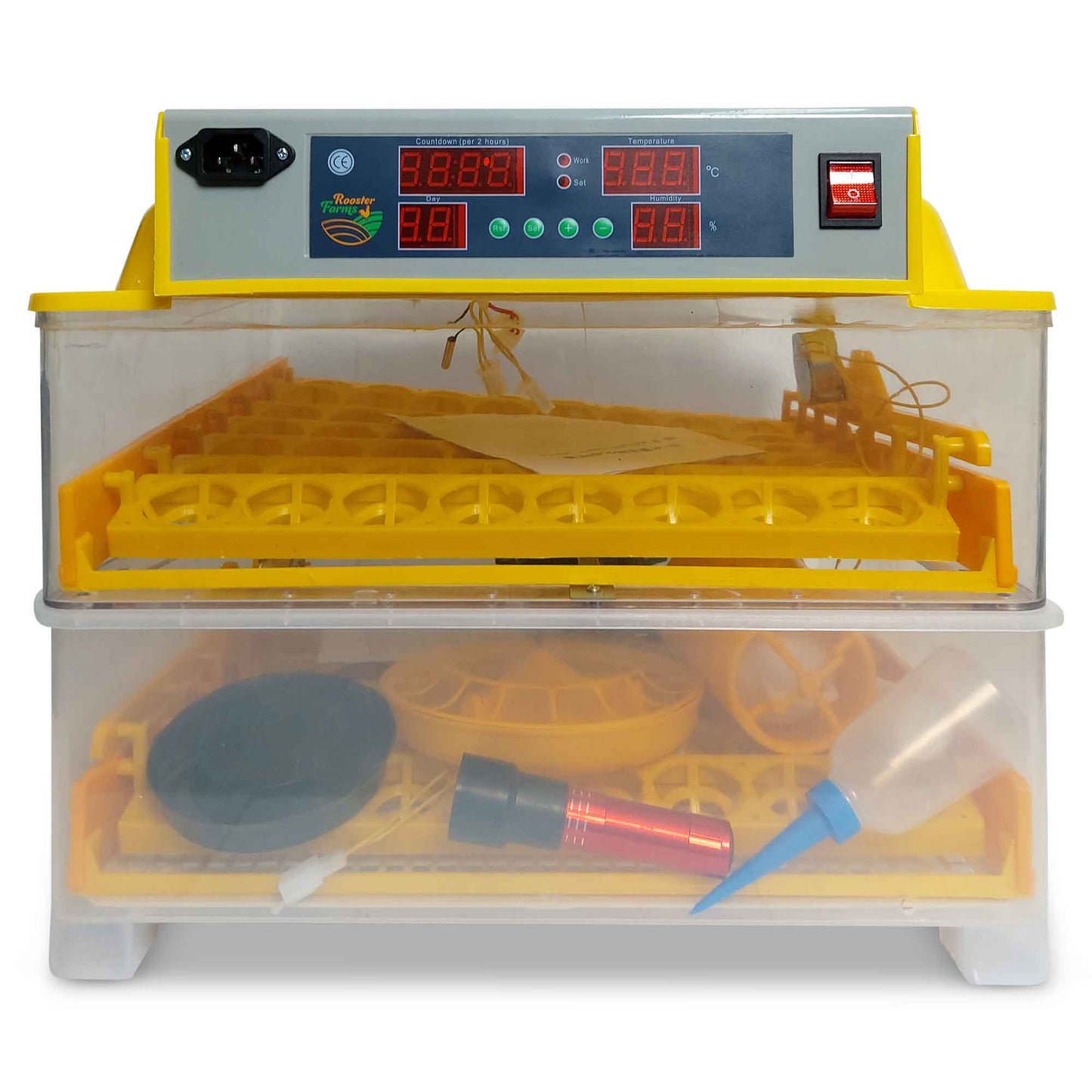 Rooster Farms Electric 96 Egg Incubator + Accessories for Chicken Quail Duck