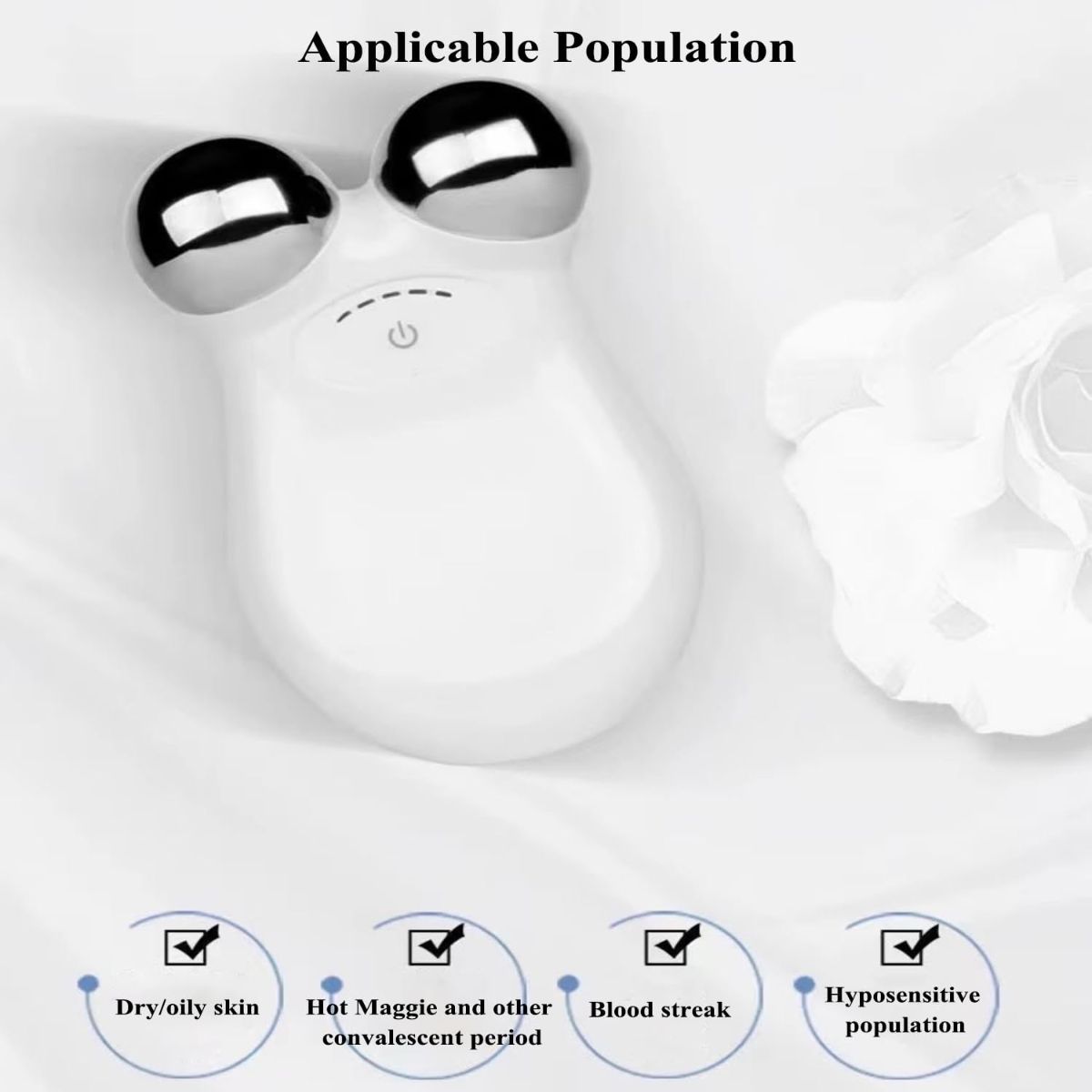 Microcurrent Facial Device,Enhances The Ability to Lift The Face and Tighten The Skin,Facial Wrinkle Equipment - White - Size 106mm