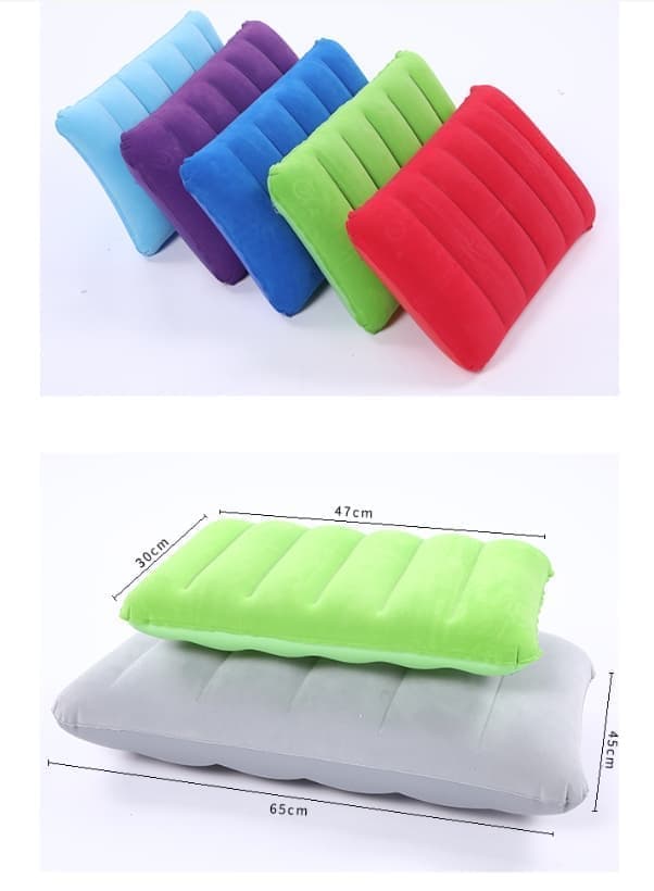 Inflatable Pillow for Camping Travel Outdoor Activities, 47x30cm, Green
