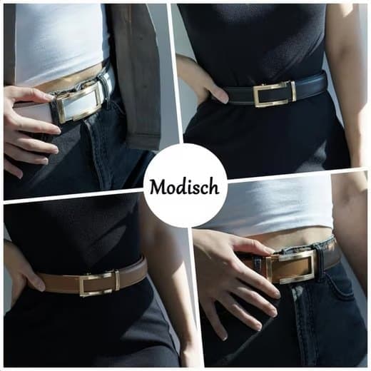 White Unisex Leather Belt with Adjustable Buckle, 125 cm,White