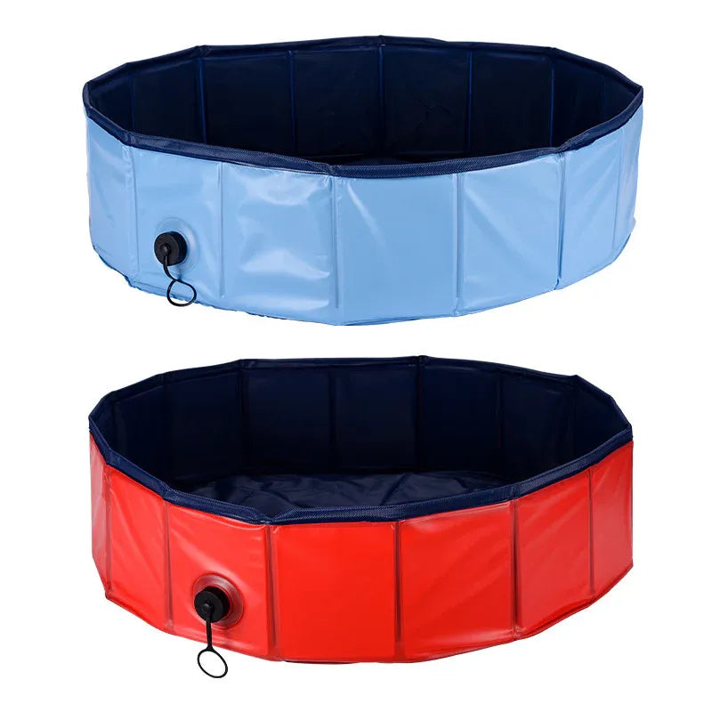 Foldable Dog Pet Pool Bathtub, Gray, L