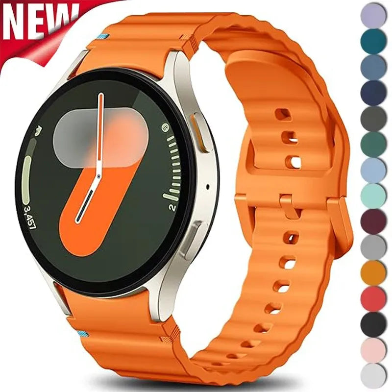 No Gap Sport Silicone Watch Band Compatible with Samsung Galaxy Watch 7 FE 5 Pro 6 4 Classic Army Green SM7 NO, 40mm 44mm