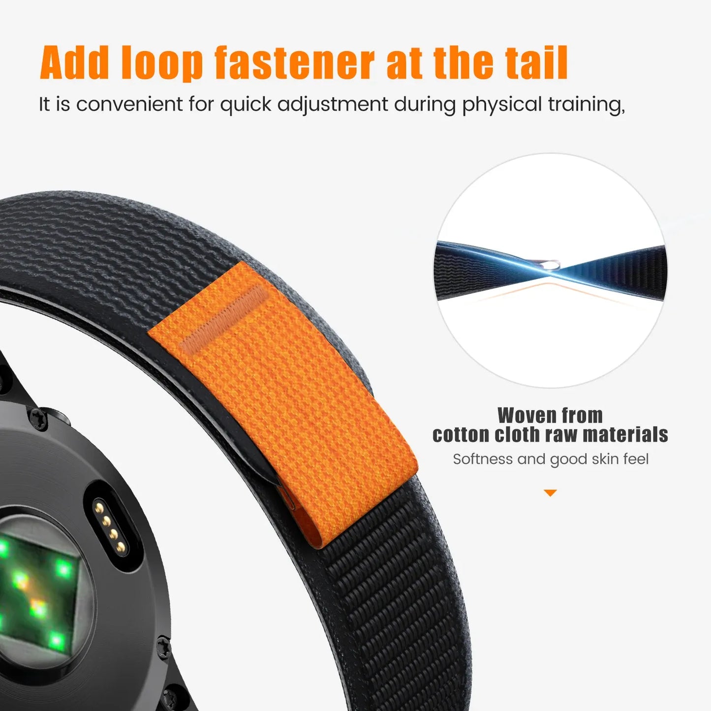 Nylon Watch Band Compatible with Garmin Fenix 7 7X 6X Pro Enduro Instinct Mk1 Epix Gen 2 A7, 20mm