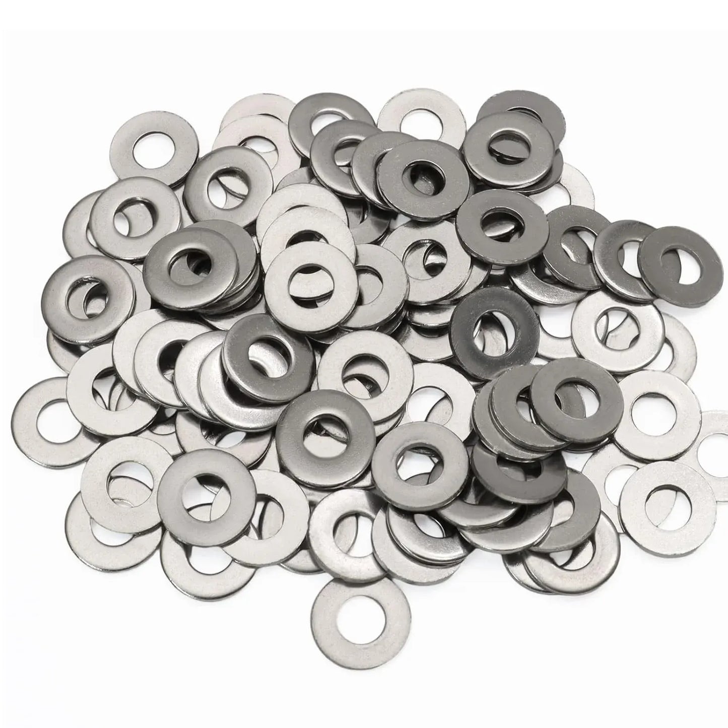 100 Pcs 1/4 Inch Flat Washers, 304 Stainless Steel Anti Rust Washers for Screws Bolts