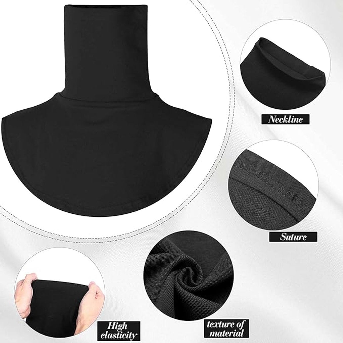 5 Pieces Faux Turtleneck Sweater Women - Windproof & Warm - Patch Turtleneck - Collars for Women - Faux Longneck Sweater - Faux Turtleneck - Fake Turtleneck - Turtleneck Collar - Turtleneck - One Size - 5 Colors - Women's Collar to Wear Under Something -