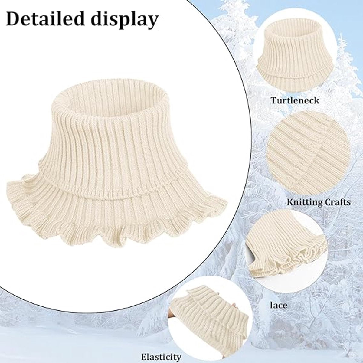 Pieces Faux Turtleneck - Faux Longneck Sweater - Women's Turtleneck - Women's Blouse Collar - Patch Turtleneck - Knitted Collar - Faux Knitted Collar - Turtleneck - Faux High Turtleneck - Fake Turtleneck - Turtleneck - Fake Turtleneck - Small Collar - Bla