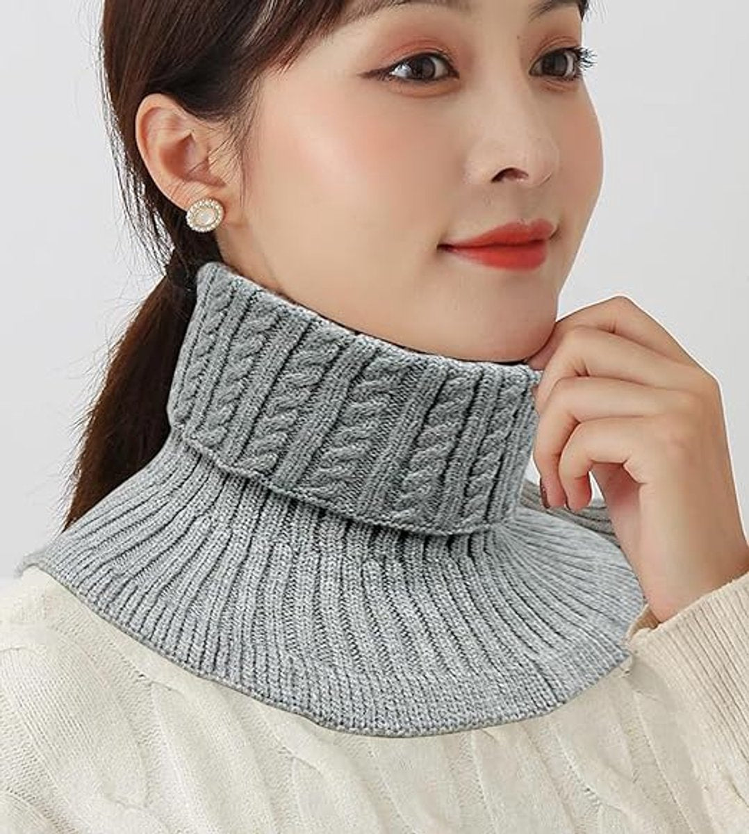 2 Pieces Faux Turtleneck - Faux Longneck Sweater - Women's Turtleneck - Women's Blouse Collar - Patch Turtleneck - Knitted Collar - Faux Knitted Collar - Turtleneck - Faux High Turtleneck - Fake Turtleneck - Turtleneck - Fake Turtleneck - Small Collar - W