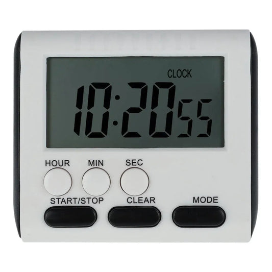 Digital Kitchen Timer with Big LCD Digits, Loud Alarm and Memory Function, Magnetic Backing for Cooking, White