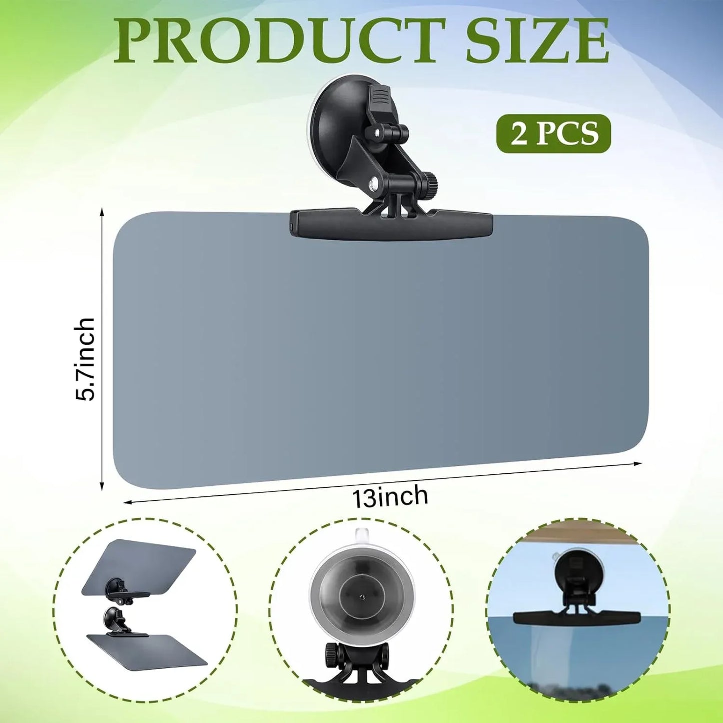 Golf Cart Sun Visor Set of 2, Anti Glare Acrylic Tinted Shield with UV Protection, Compatible with Roof Crossbars, Gray