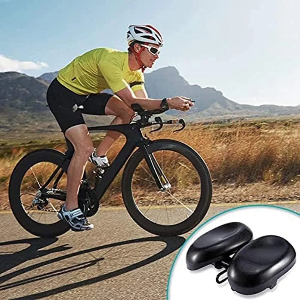 Noseless Bicycle Saddle Cushion Ergonomic Soft Double Pad Wide Cycling Seat for Men Women Black, for Bicycle Cycling and Outdoor Riding Use