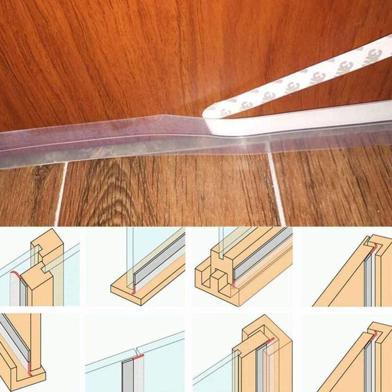 10 m Transparent Silicone Door Bottom Sealing Strip, Self Adhesive Waterproof Windproof Dustproof Gap Seal, Width 35 mm