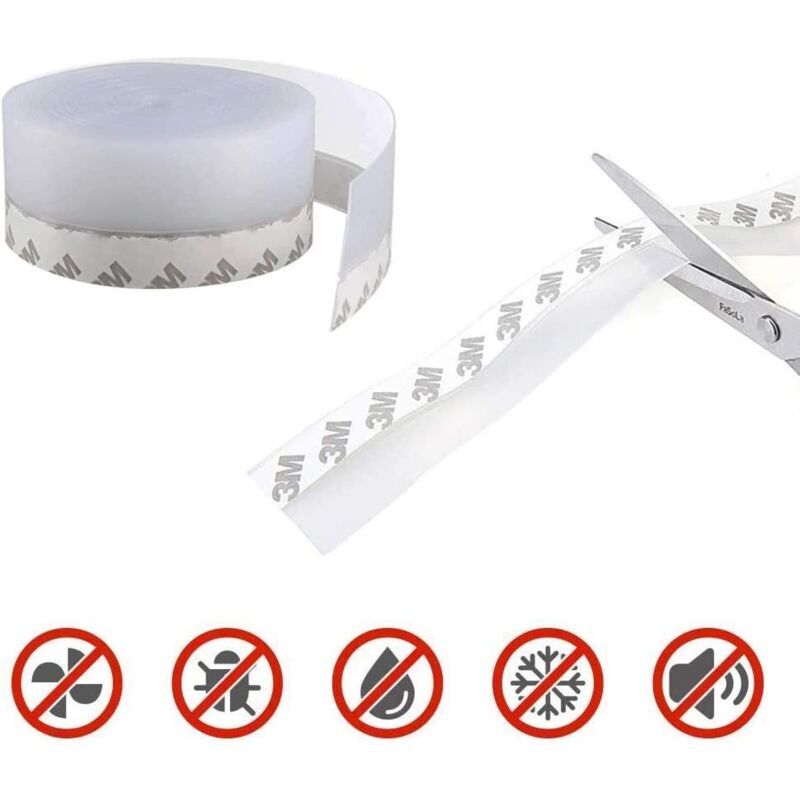 10 m Transparent Silicone Door Bottom Sealing Strip, Self Adhesive Waterproof Windproof Dustproof Gap Seal, Width 35 mm