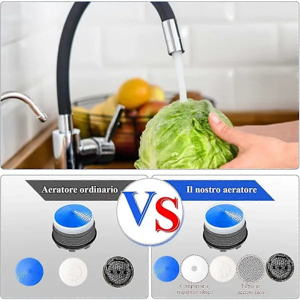6 Pack M18.5 Blue Faucet Aerators, Plastic Water Saving Sink Tap Inserts with 2 Removal Keys for Kitchen and Bathroom Use