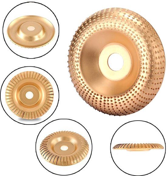 4 Pack Tungsten Carbide Angle Grinder Discs, 115 and 125 mm Wood Shaping Grinding and Carving Wheels for Compatible Grinders