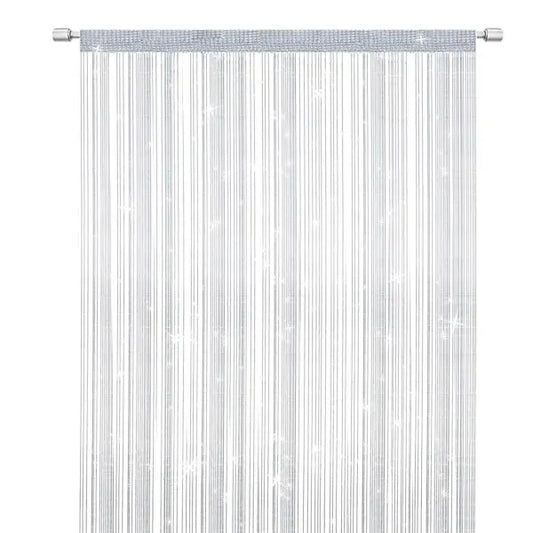 White String Door Curtain, 100 x 200 cm Tassel Room Divider for Doorways, Windows, Home Decor and Interior Spaces