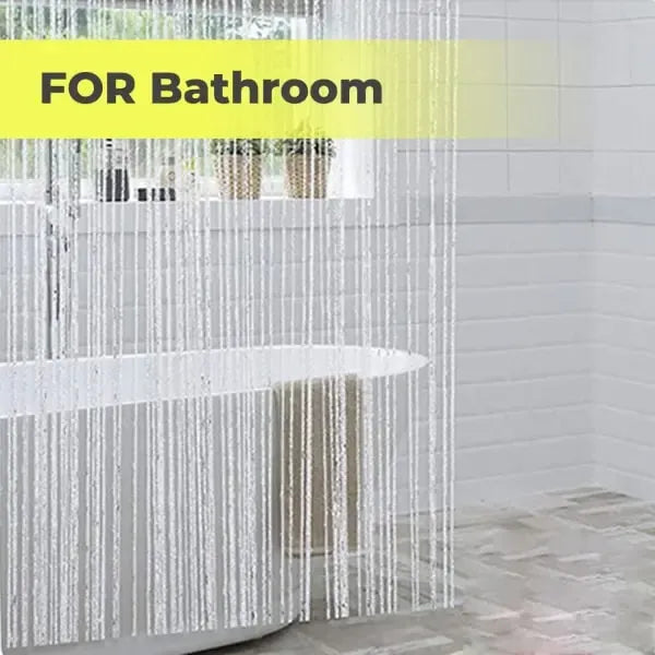 White String Door Curtain, 100 x 200 cm Tassel Room Divider for Doorways, Windows, Home Decor and Interior Spaces