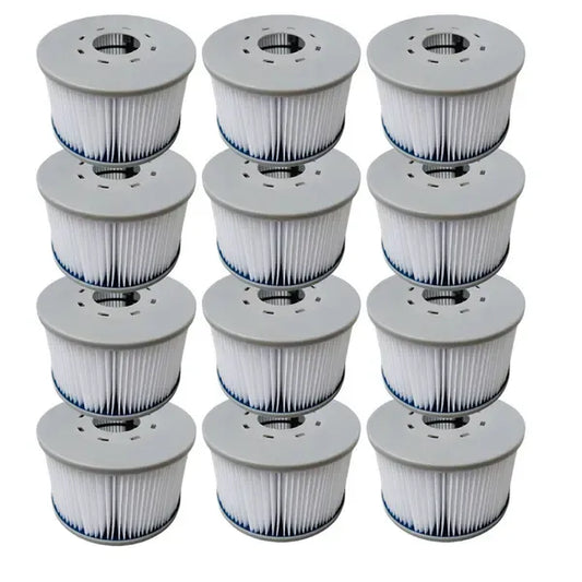 12 Pack Replacement Filter Cartridges for Inflatable MSPA Hot Tubs, 106 mm Diameter Spa Filters for Water Filtration