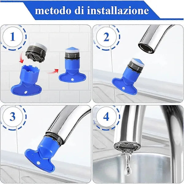 6 Pack Blue M18.5 Sink Faucet Aerator Inserts, Water Saving Plastic Tap Filters with 2 Removal Keys for Kitchen and Bathroom
