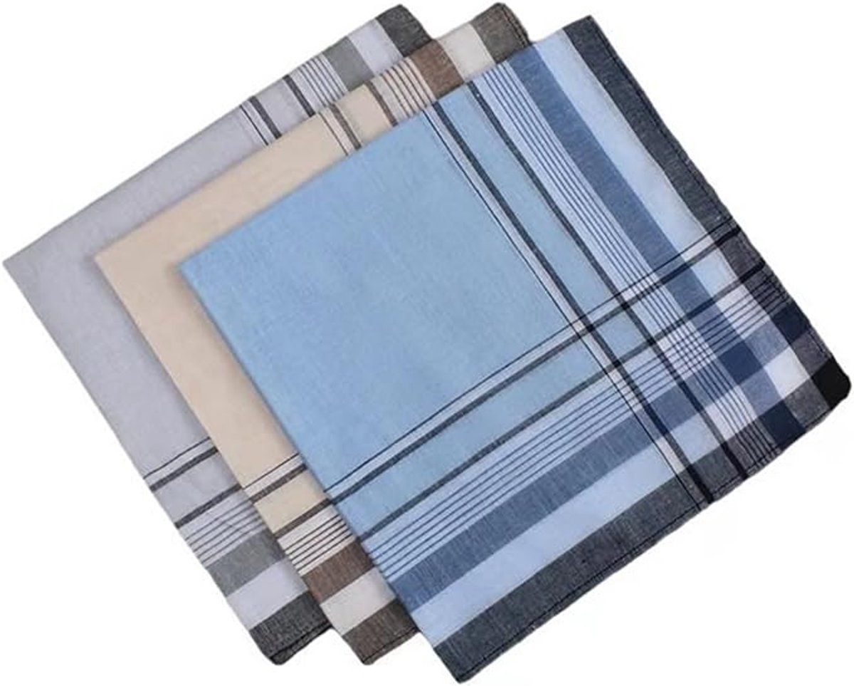 10 Pack Men's Cotton Handkerchiefs, Soft Breathable Reusable Pocket Squares, 38 x 38 cm White Cloths for Daily Use